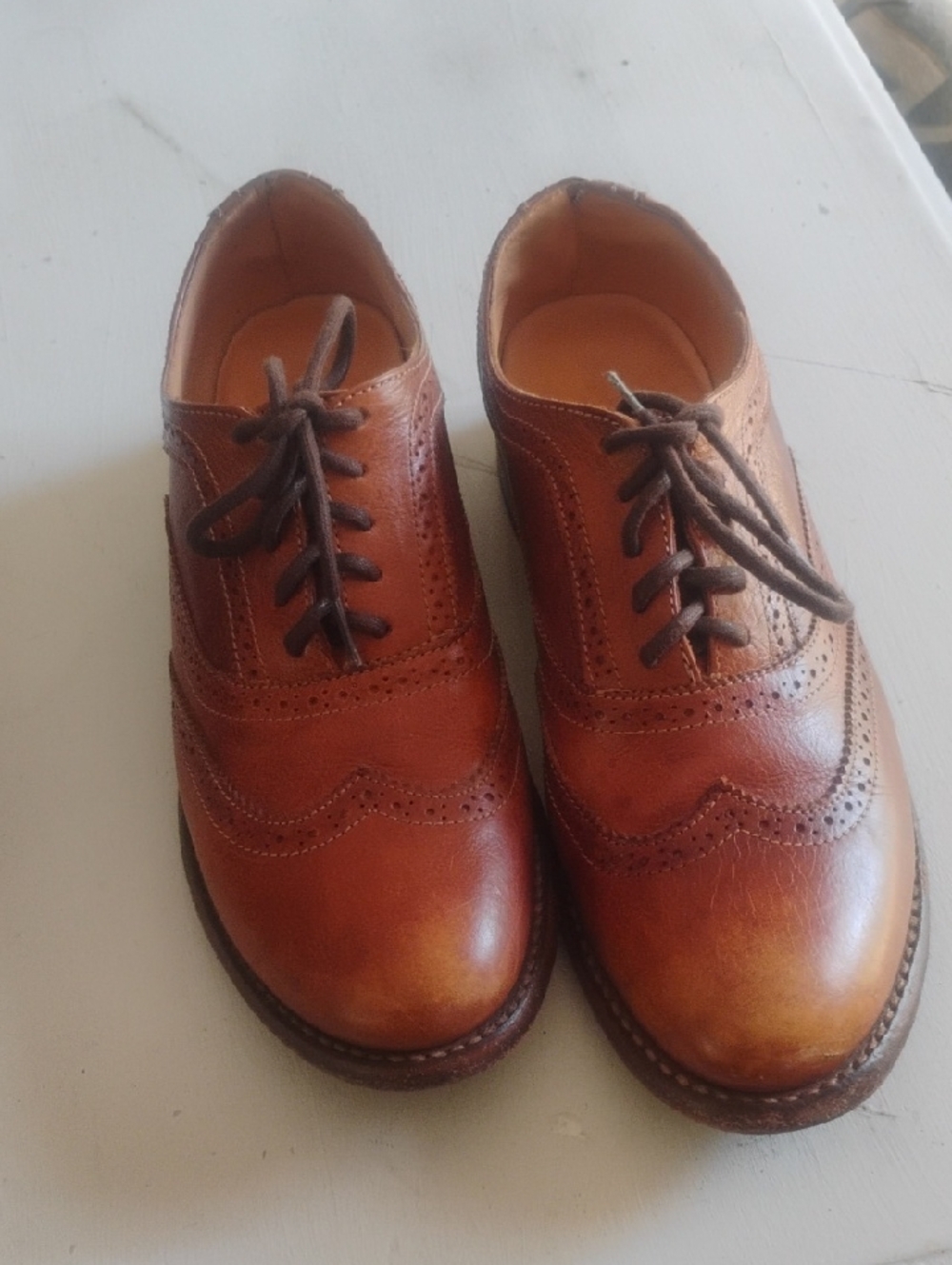 Bed Stu Men's Cognac Tan Brogue Derby Oxfords